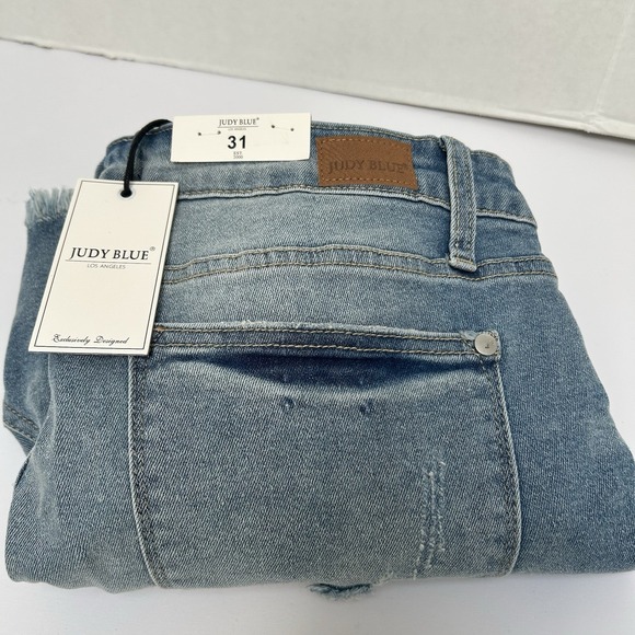 Judy Blue Pants - Judy Blue NWT Mid-Rise Crochet Lace Trim Distressed Shorts Size 31 Style #1553